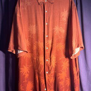 Men's 2XL short-sleeve tropical print shirt